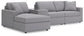 Seccional Modmax de 4 piezas con chaise longue y consola de almacenamiento