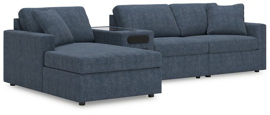 Seccional Modmax de 4 piezas con chaise longue y consola de audio
