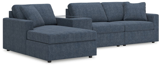 Seccional Modmax de 4 piezas con chaise longue y consola de almacenamiento