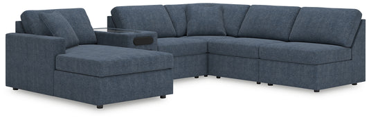 Seccional Modmax de 6 piezas con chaise longue y consola de audio