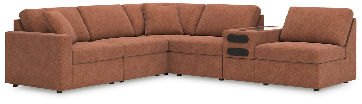 Seccional Modmax de 6 piezas con consola de audio