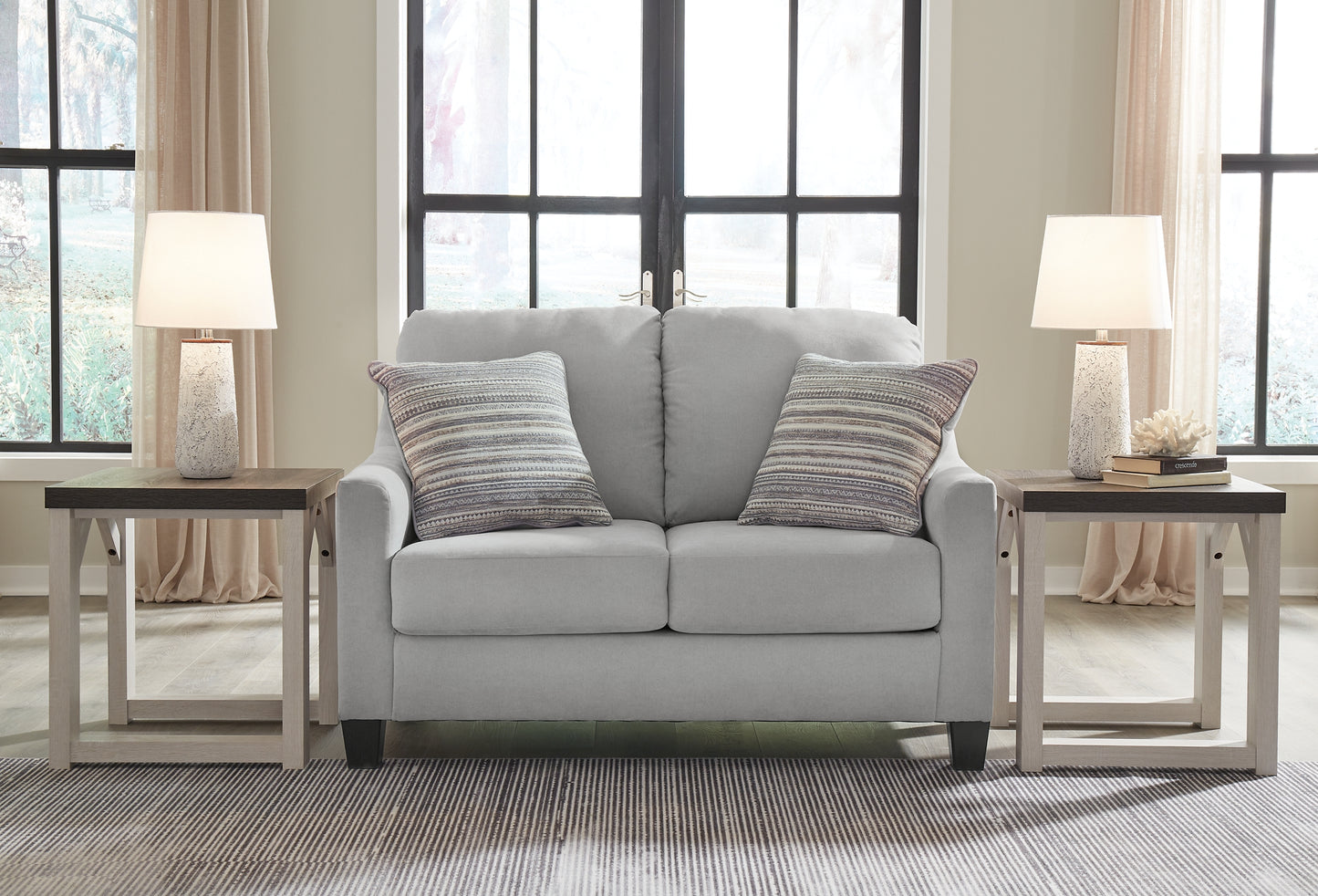 Sofá, loveseat, silla y otomana Adlai