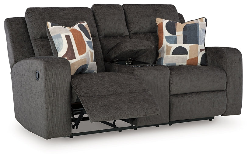 Loveseat doble recreativo Kanlow con consola