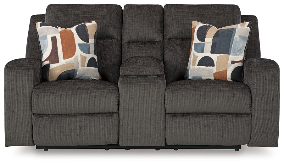 Loveseat doble recreativo Kanlow con consola