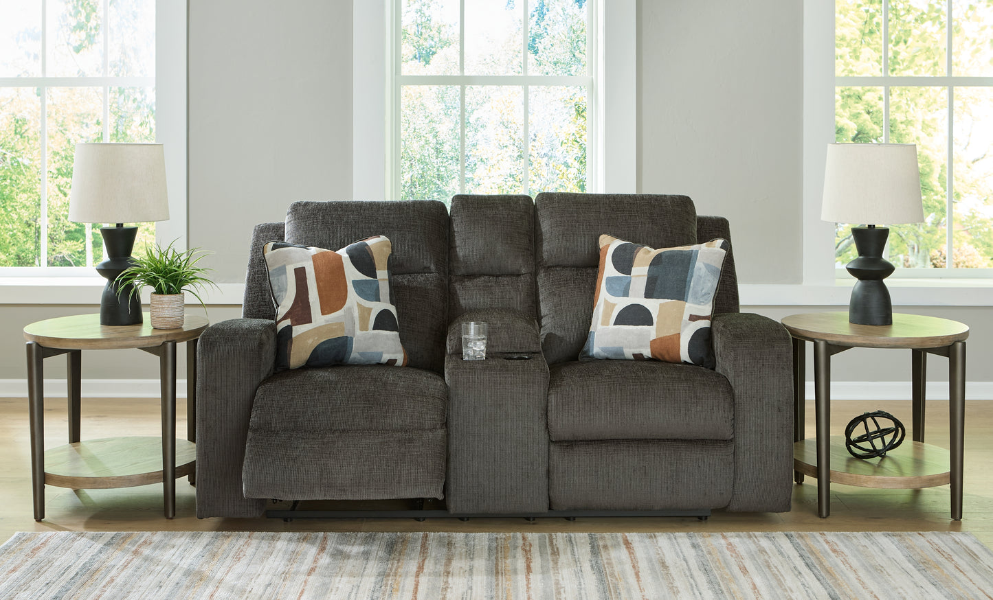 Loveseat doble recreativo Kanlow con consola