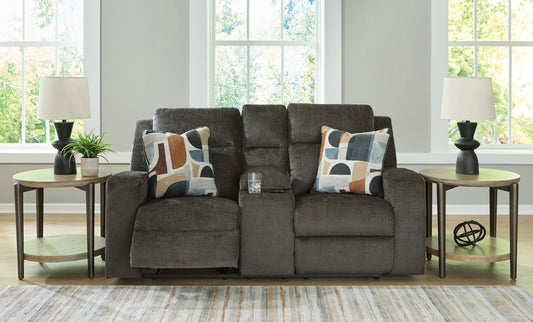 Loveseat doble recreativo Kanlow con consola