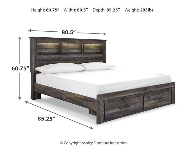 Cama-librería Drystan con dos cajones de almacenamiento