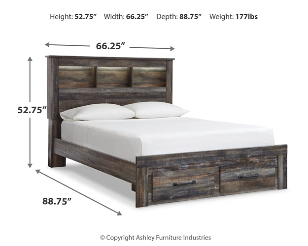 Cama-librería Drystan con dos cajones de almacenamiento