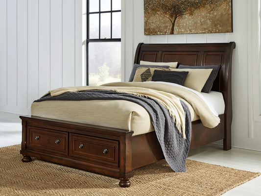Cama tipo trineo Porter Queen con espacio de almacenamiento