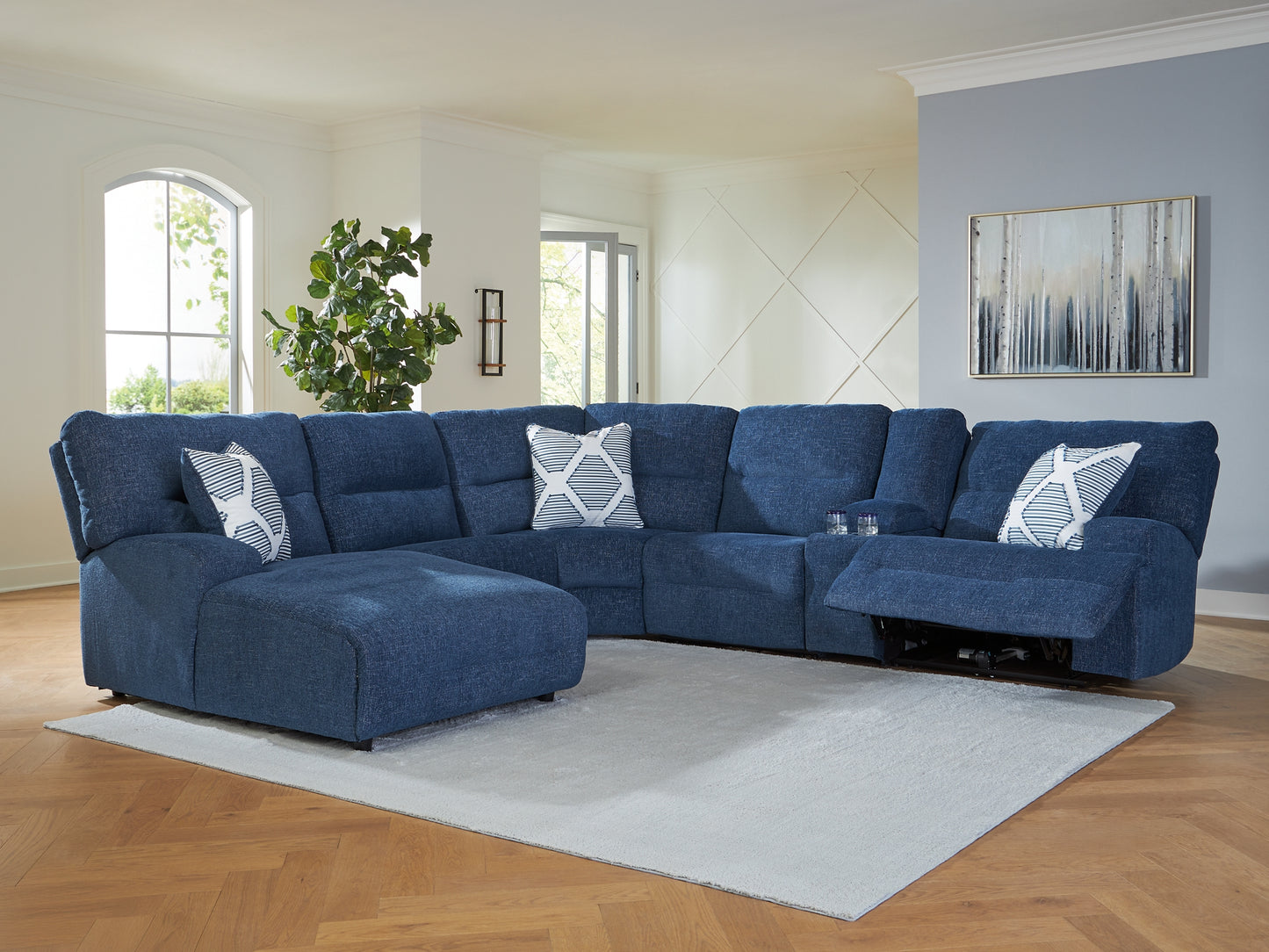 Seccional reclinable eléctrico de 6 piezas con chaise longue Acklen Place