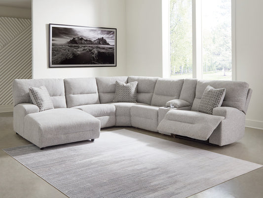 Seccional reclinable eléctrico de 6 piezas con chaise longue Acklen Place