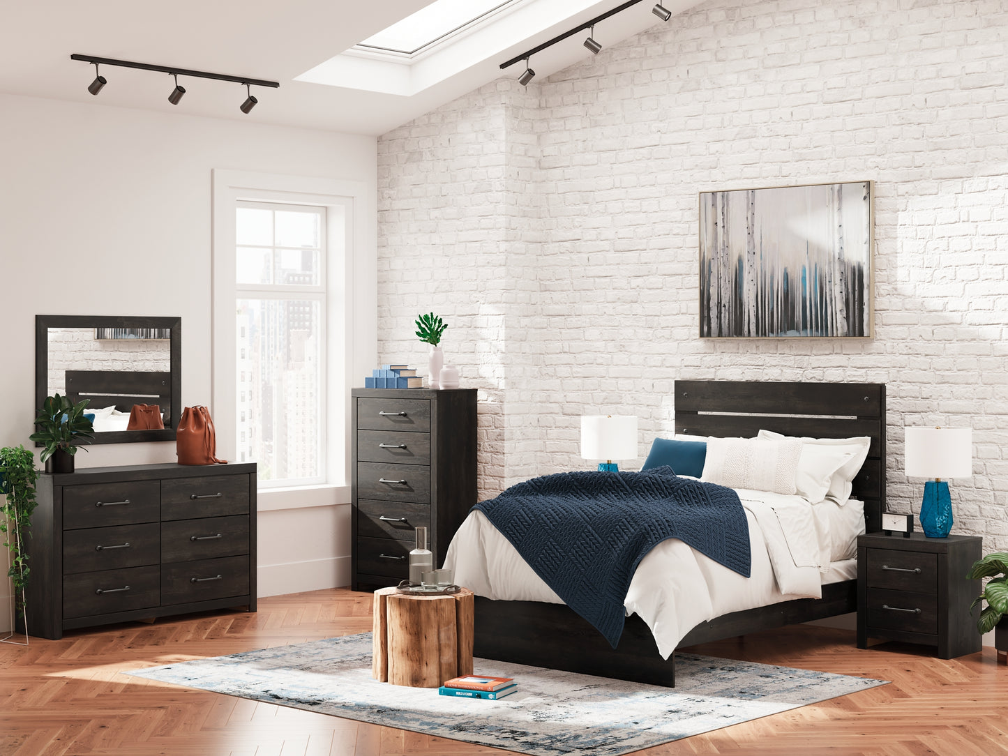 Ashley Express - Cama con paneles Hollivern