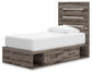 Cama con paneles y almacenamiento Graystorm
