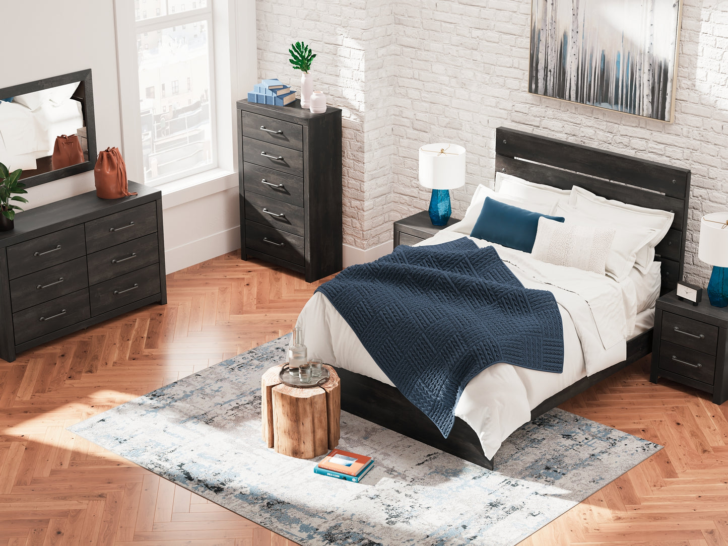 Ashley Express - Cama con paneles Hollivern