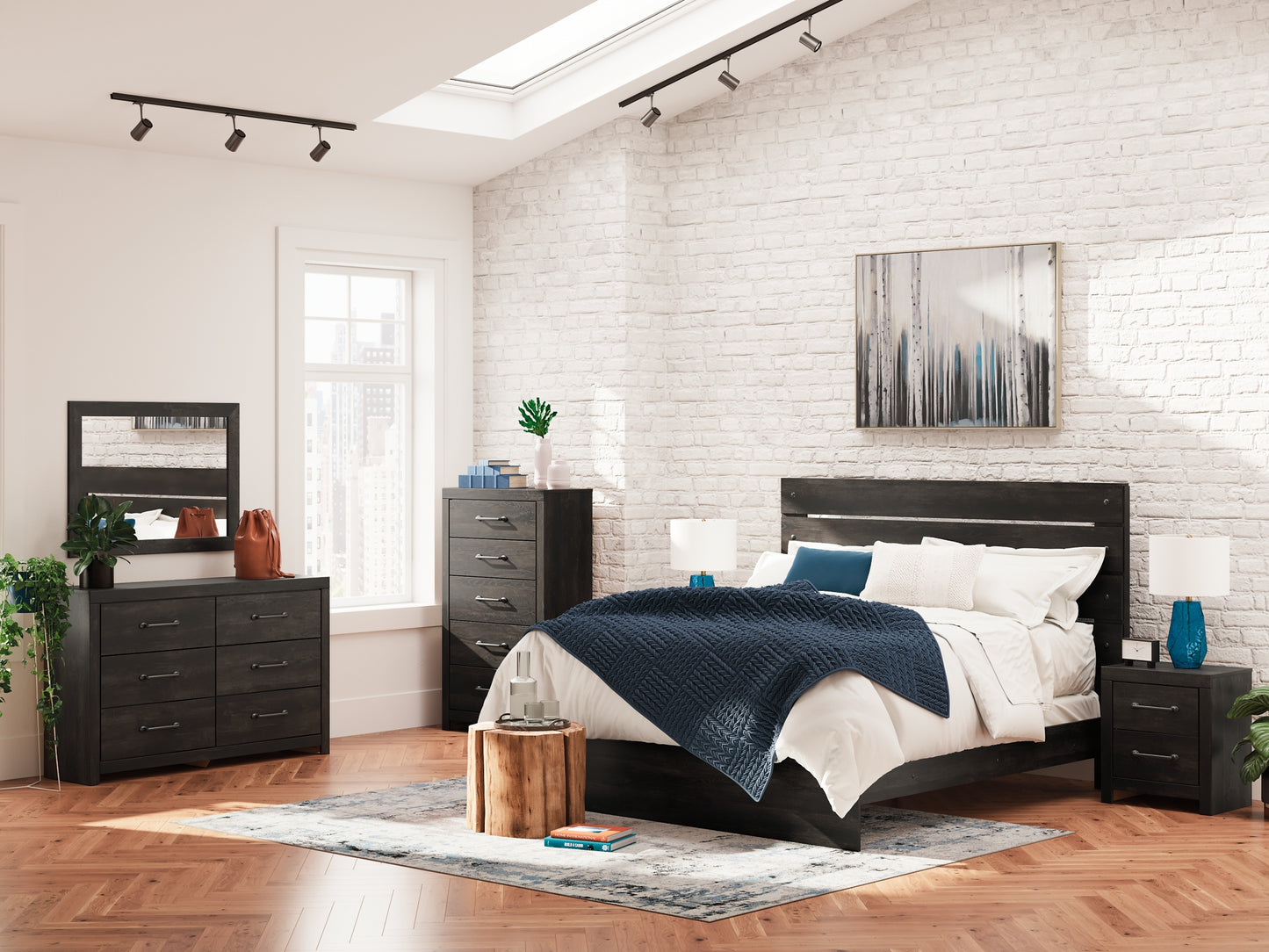 Ashley Express - Cama con paneles Hollivern