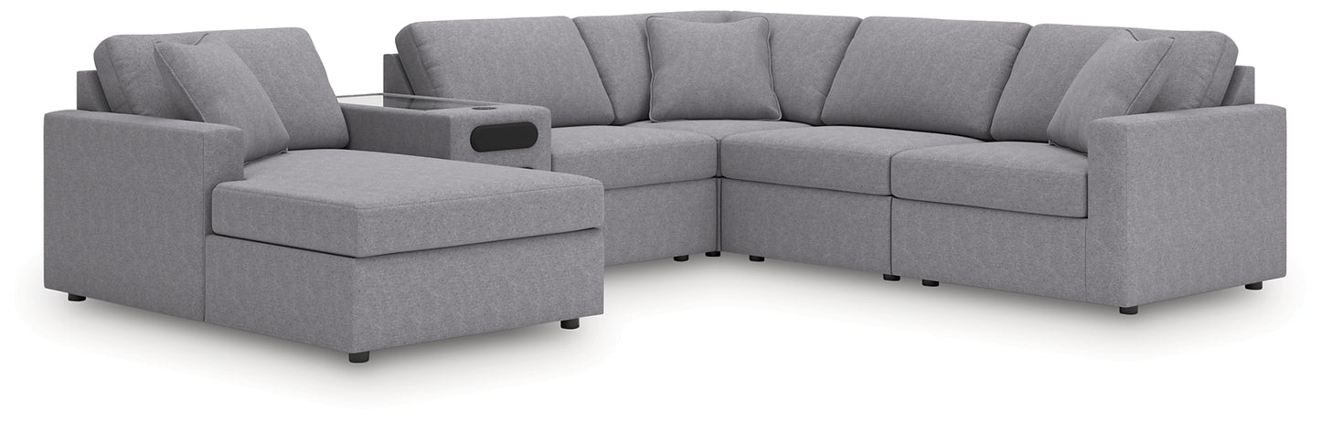 Seccional Modmax de 6 piezas con sistema de audio y chaise longue