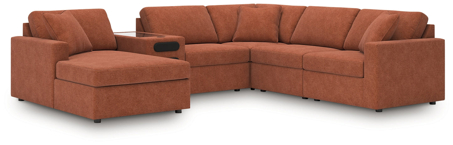 Seccional Modmax de 6 piezas con sistema de audio y chaise longue