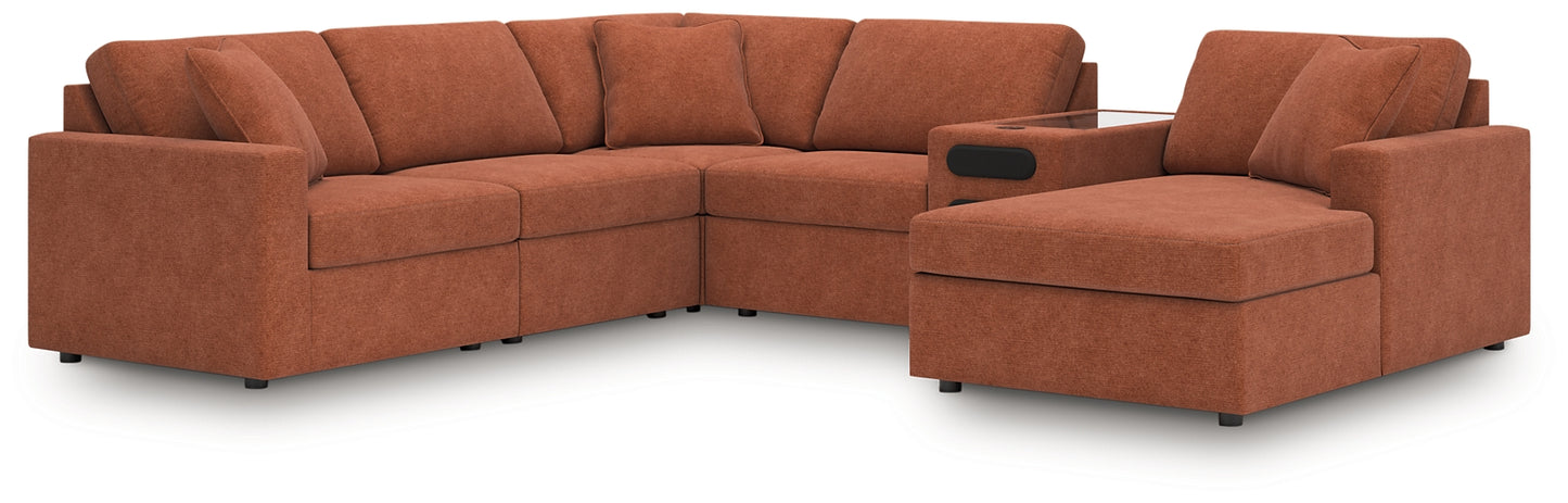 Seccional Modmax de 6 piezas con sistema de audio y chaise longue