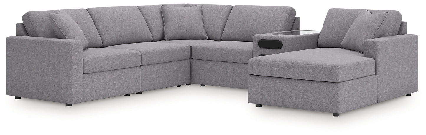 Seccional Modmax de 6 piezas con sistema de audio y chaise longue