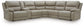Seccional reclinable Narwhal Place de 6 piezas con consola de almacenamiento