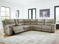 Seccional reclinable Narwhal Place de 6 piezas con consola de almacenamiento