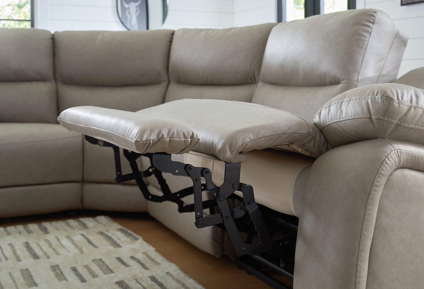 Seccional reclinable Narwhal Place de 6 piezas con consola de almacenamiento