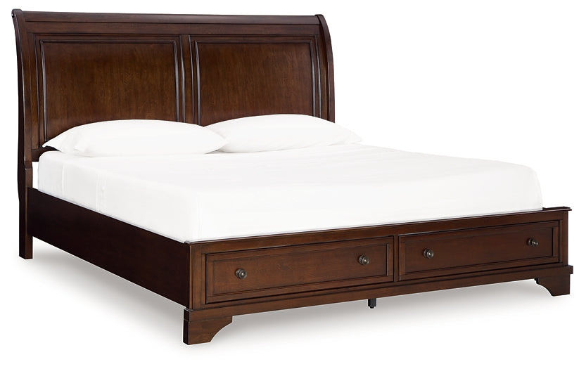 Cama Queen tipo trineo con espacio de almacenamiento Trellington