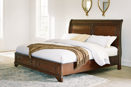 Cama con almacenamiento tipo trineo Trellington King