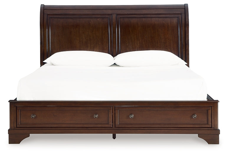 Cama con almacenamiento tipo trineo Trellington King