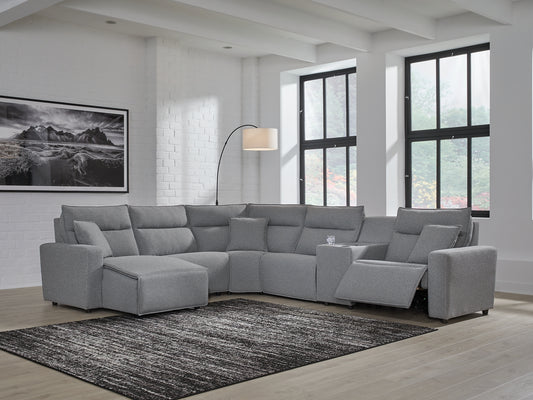 Seccional reclinable eléctrico ModMax II de 6 piezas con chaise longue