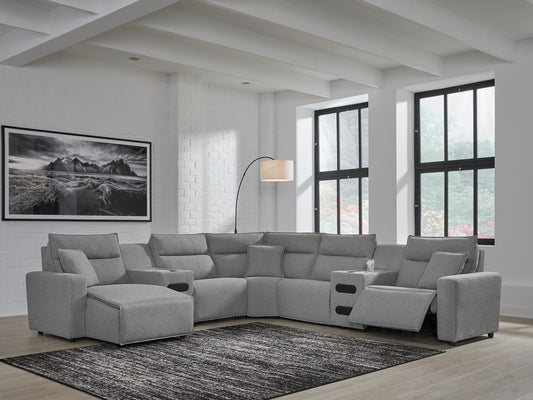 Seccional reclinable eléctrico ModMax II de 7 piezas con chaise longue