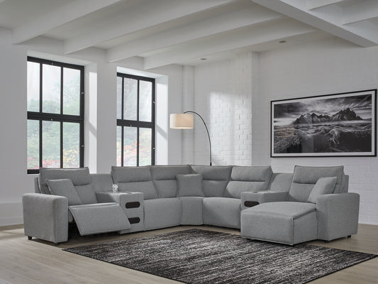 Seccional reclinable eléctrico ModMax II de 7 piezas con chaise longue