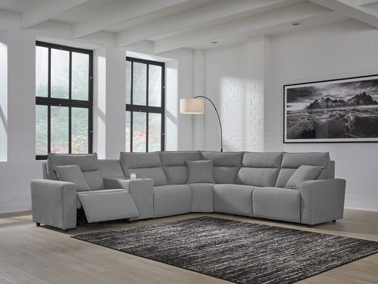Seccional reclinable ModMax II de 6 piezas con consola