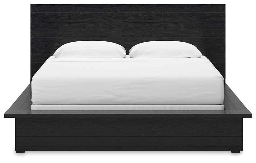Cama King con paneles y tocador con espejo Londer
