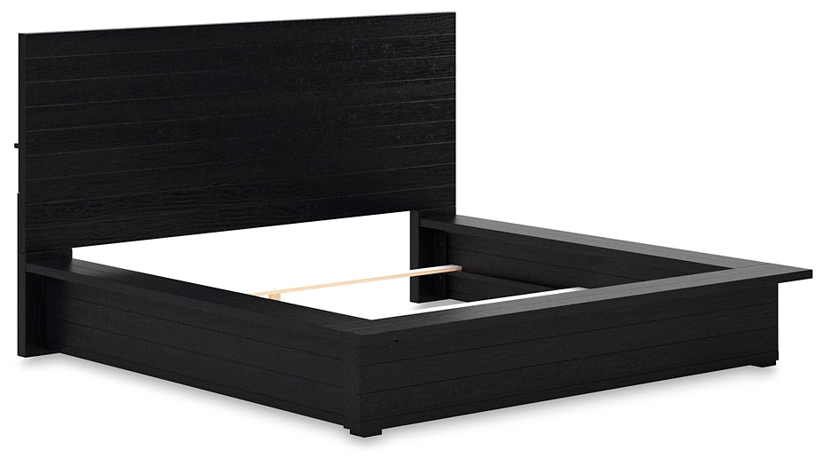 Cama King con paneles y tocador con espejo Londer