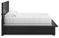 Cama King con paneles y tocador con espejo Londer