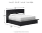 Cama King con paneles y tocador con espejo Londer