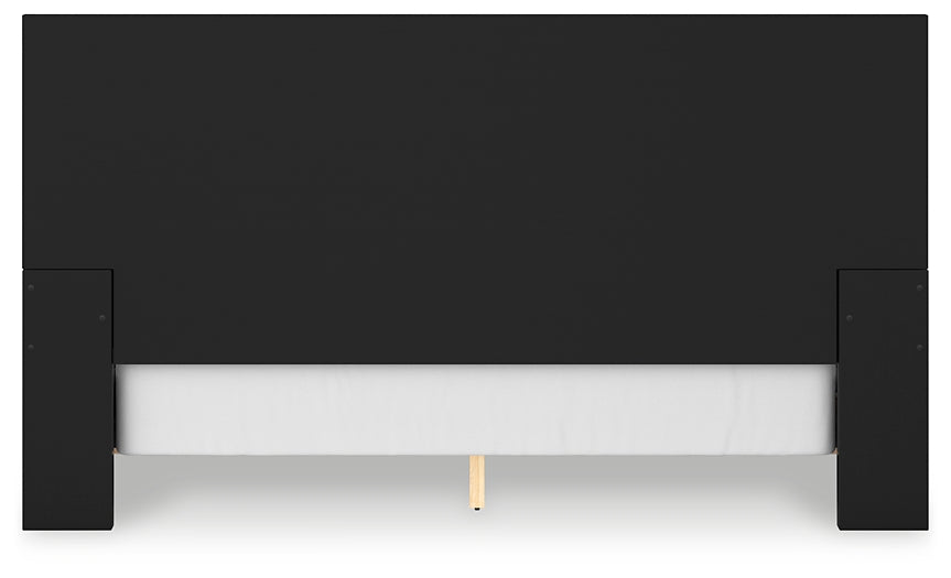 Cama King con paneles Londer, cómoda y cómoda con espejo