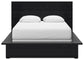 Cama Queen Londer con paneles, cómoda con espejo y mesita de noche