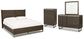 Cama Queen Arkenton con paneles, cómoda y espejo