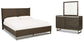 Cama Arkenton King con paneles y tocador con espejo