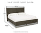 Cama Arkenton King con paneles y tocador con espejo