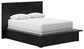 Cama Queen Londer con paneles, tocador con espejo y mesita de noche