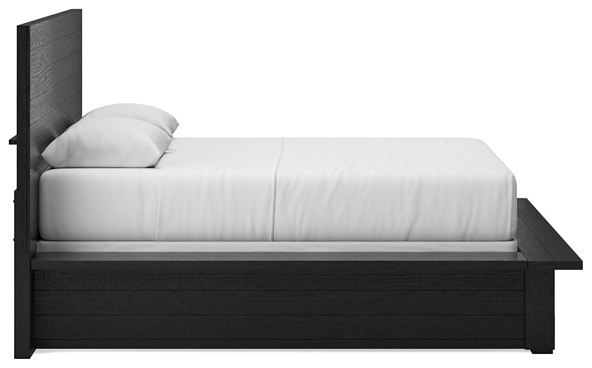 Cama Queen Londer con paneles y tocador con espejo
