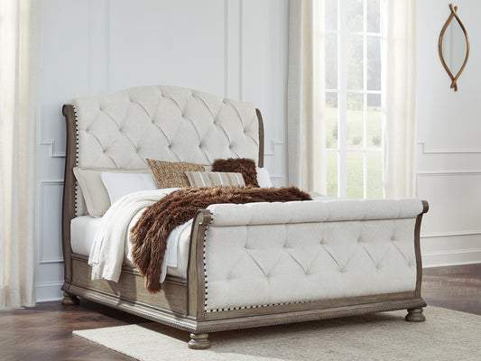 Cama de trineo tapizada Ardenfield