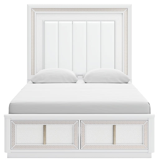 Cama con almacenaje tapizada Chalanna