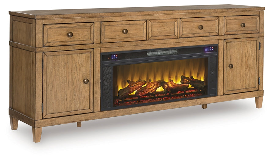 Mueble para TV Sharlance de 81" con chimenea eléctrica