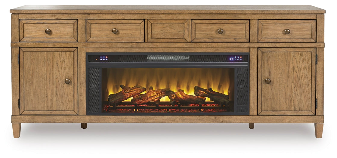 Mueble para TV Sharlance de 81" con chimenea eléctrica