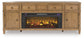 Mueble para TV Sharlance de 81" con chimenea eléctrica