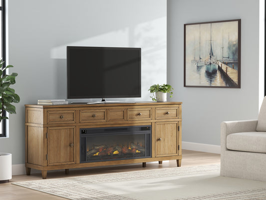 Mueble para TV Sharlance de 81" con chimenea eléctrica